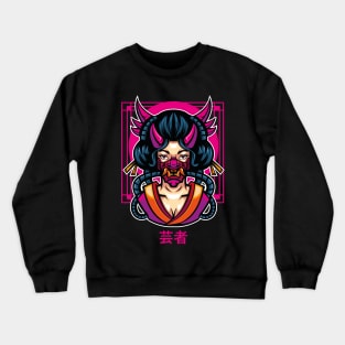 Geisha Oni Mask Crewneck Sweatshirt